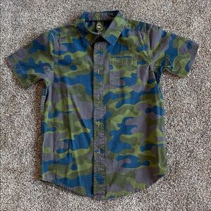 Wonder Nation Camo Short Sleeve Button Down Shirt